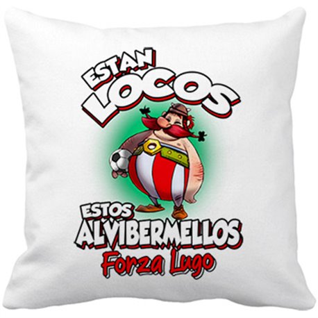 Cojín con relleno parodia de Obelis para aficionados al fútbol de Lugo