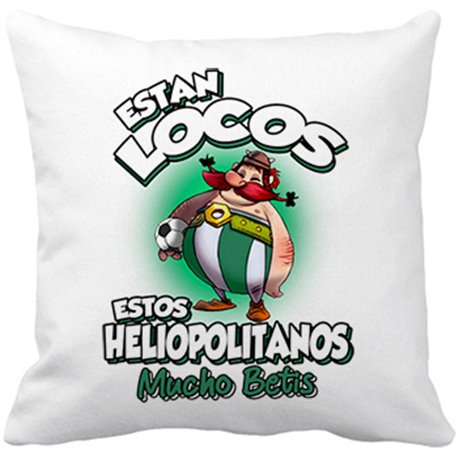Cojín con relleno parodia de Obelis para aficionados al fútbol del Betis
