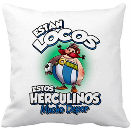Cojín con relleno parodia de Obelis para aficionados al fútbol del Depor