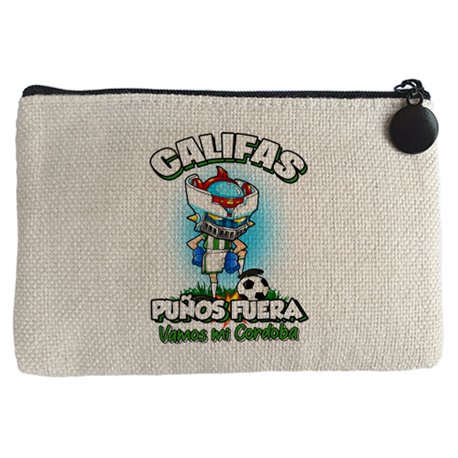 Monedero frase califas puños fuera parodia robot de los 80 para nostálgicos futboleros de Córdoba