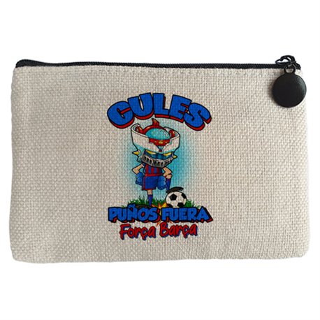 Monedero frase culés puños fuera parodia robot de los 80 para nostálgicos futboleros de Barcelona (DESACTIVAR)