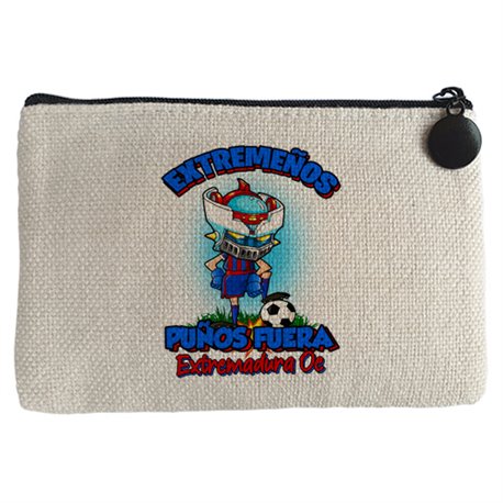 Monedero frase extremeños puños fuera parodia robot de los 80 para nostálgicos futboleros de Extremadura