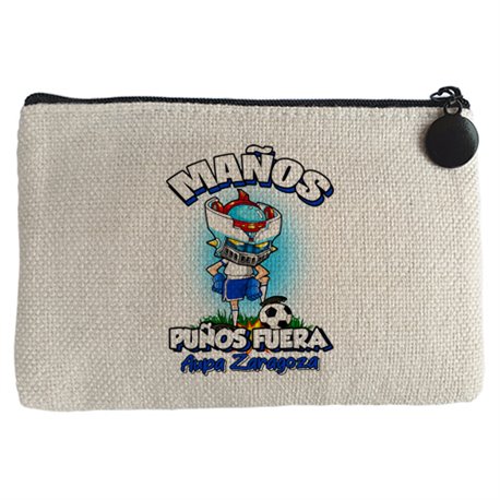 Monedero frase maños puños fuera parodia robot de los 80 para nostálgicos futboleros de Zaragoza