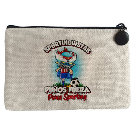Monedero frase sportinguistas puños fuera parodia robot de los 80 para nostálgicos futboleros del Sporting