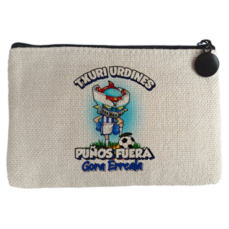 Monedero frase txuri urdines puños fuera parodia robot de los 80 para nostálgicos futboleros