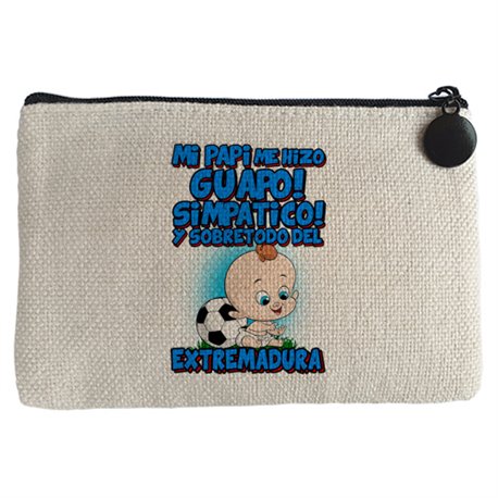 Monedero mi papi me hizo guapo simpático y sobretodo aficionado al fútbol de Extremadura