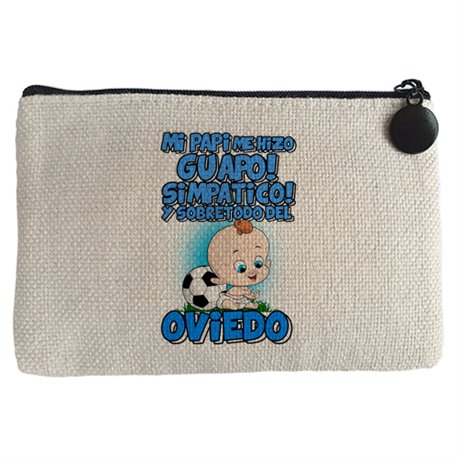 Monedero mi papi me hizo guapo simpático y sobretodo aficionado al fútbol de Oviedo
