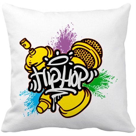 Cojín con relleno Hip Hop rimas y graffiti