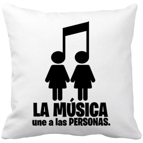 Cojín con relleno La música une a las personas pareja chicas