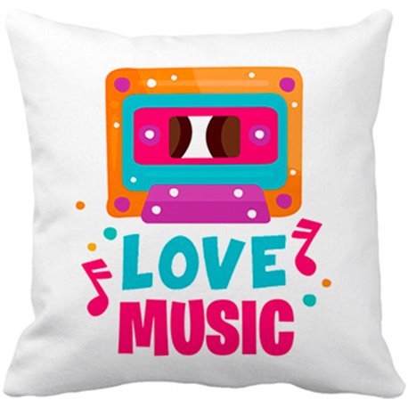 Cojín con relleno Love Music casete