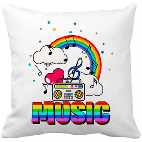 Cojín con relleno Music radio arcoiris