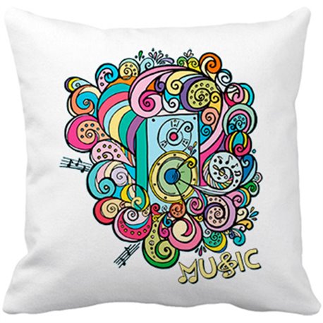Cojín con relleno música por los altavoces