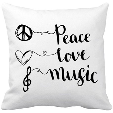 Cojín con relleno Peace Love Music