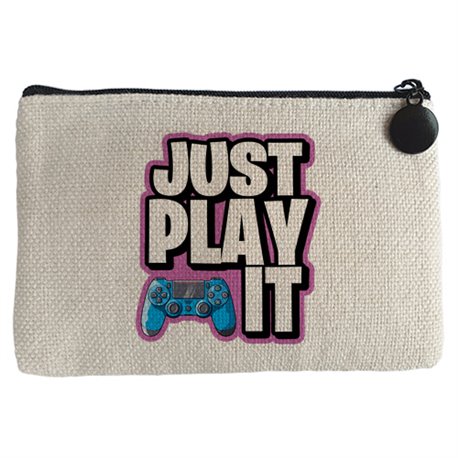 Monedero frase just play it para gamers