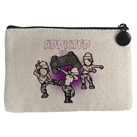 Monedero para gamer frase addicted to play viciado de los videojuegos con pose baile Take L Dab y Floss