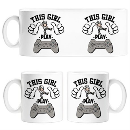 Taza frase esta chica gamer vicia al videojuego de la pose Take L Dab Floss This kid play
