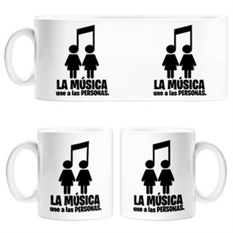 Taza La música une a las personas pareja chicas