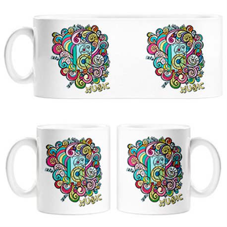 Taza música por los altavoces