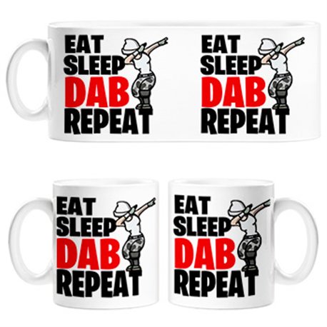 Taza parodia pose baile gamer frase eat sleep Dab repeat