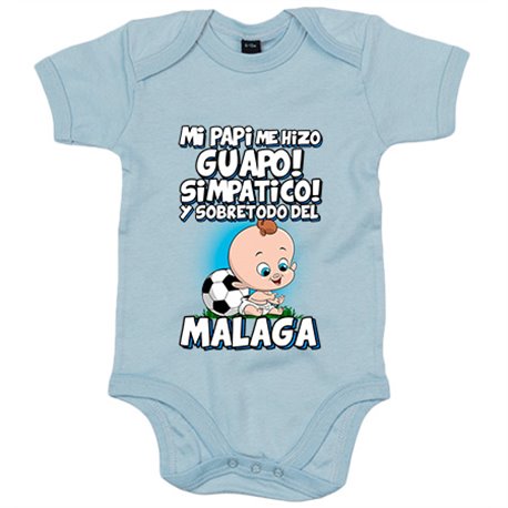 Camiseta Bebé "Mi Papi Me Hizo Guapo..." - Diseño Divertido De Fútbol, 100% Algodón, Talla 1 Año (Azul Royal)