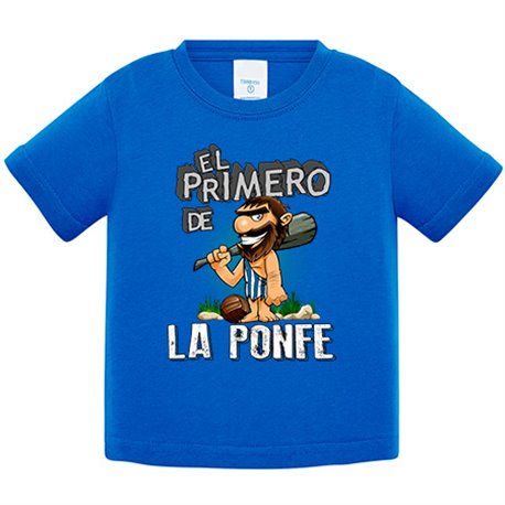 Camiseta bebé frase el primero de la ponfe para hincha de su equipo de fútbol