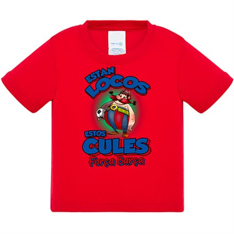 Camiseta bebé parodia de Obelis para culés aficionados al fútbol de Barcelona
