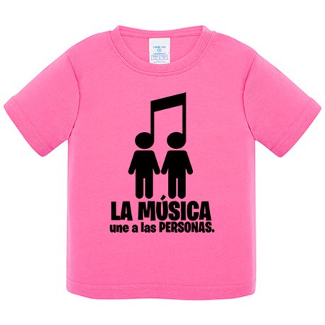 Camiseta bebé La música une a las personas pareja chicos
