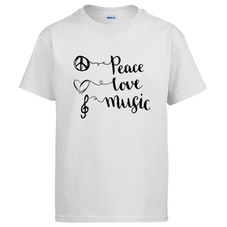 Camiseta Peace Love Music