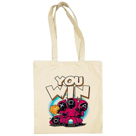 Bolsa de tela tu ganas el juego you win parodia del calamar