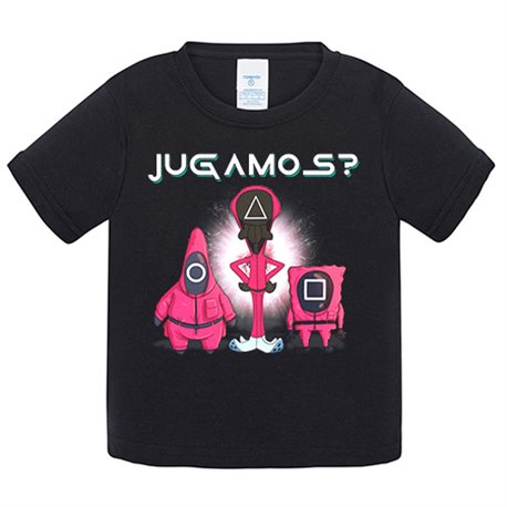 Camiseta bebé parodia divertida del calamar jugamos crossover con dibujos