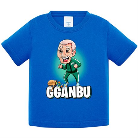 Camiseta bebé parodia gganbu del juego de las canicas del calamar