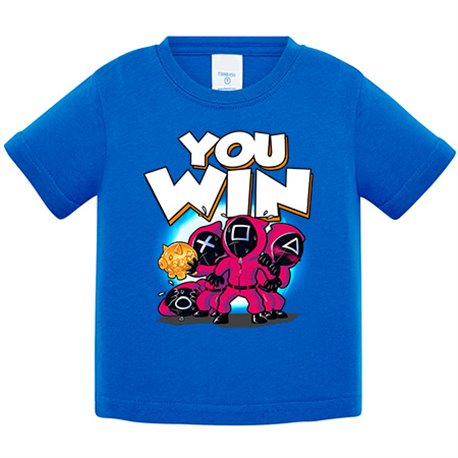 Camiseta bebé tu ganas el juego you win parodia del calamar