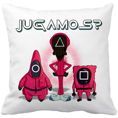 Cojín con relleno parodia divertida del calamar jugamos crossover con dibujos