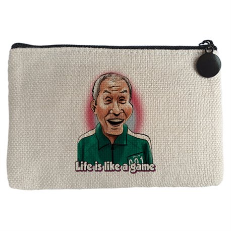 Monedero parodia del calamar caricatura del viejo jugador 001 con frase gganbu