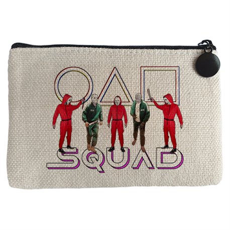 Monedero parodia del calamar con equipo de personajes malos de películas