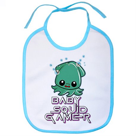 Babero parodia kawaii baby squid gamer