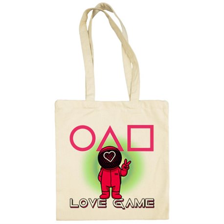 Bolsa de tela parodia para fan del calamar frase love game