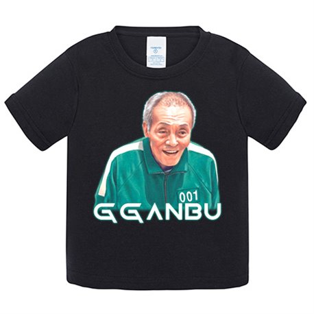 Camiseta bebé ilustración del viejo Gganbu del Calamar