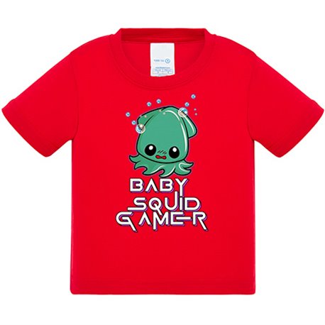 Camiseta bebé parodia kawaii baby squid gamer