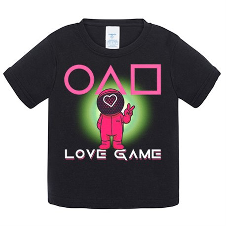 Camiseta bebé parodia para fan del calamar frase love game