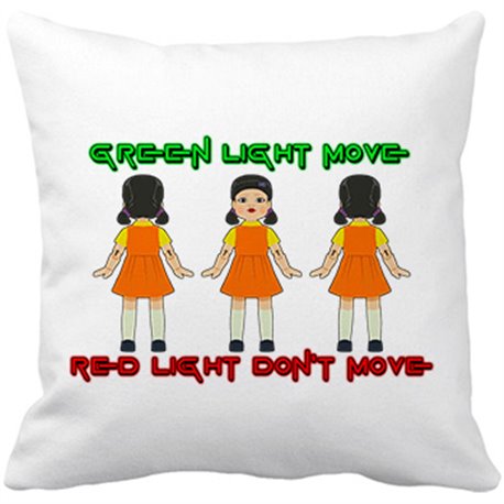 Cojín con relleno parodia del calamar green light red light dont move