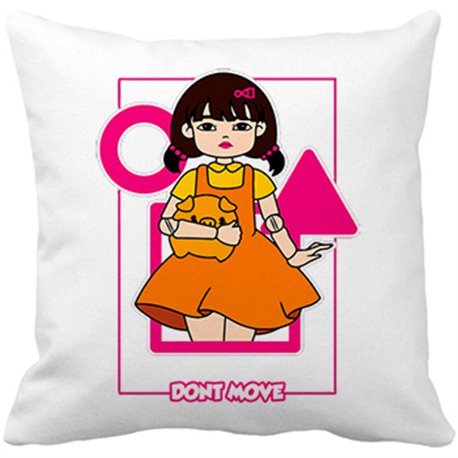 Cojín con relleno parodia muñeca del calamar juego luz verde luz roja