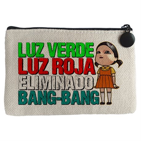 Monedero parodia de la muñeca del calamar luz verde luz roja eliminado