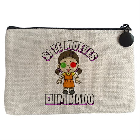 Monedero parodia de la muñeca del calamar si te mueves eliminado del juego
