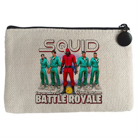 Monedero parodia del calamar frase puedes hacer mucho dinero jugando a un battle royale