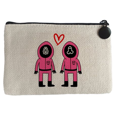 Monedero parodia divertida del calamar enamorados chica chico para san valentín