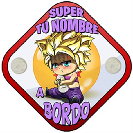 Placa bebé a bordo parodia super guerrera a bordo personalizable con nombre