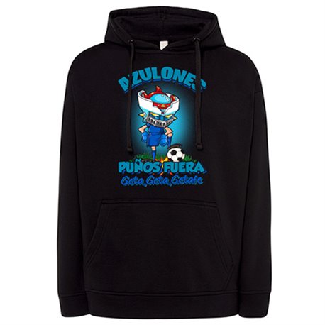 Sudadera frase azulones puños fuera parodia robot de los 80 para nostálgicos futboleros de Getafe