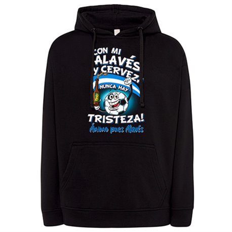 Sudadera frase con mi Alavés y cerveza nunca hay tristeza para aficionado al fútbol