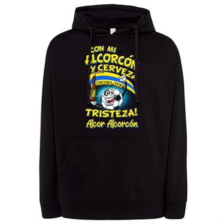 Sudadera frase con mi Alcorcón y cerveza nunca hay tristeza para aficionado al fútbol